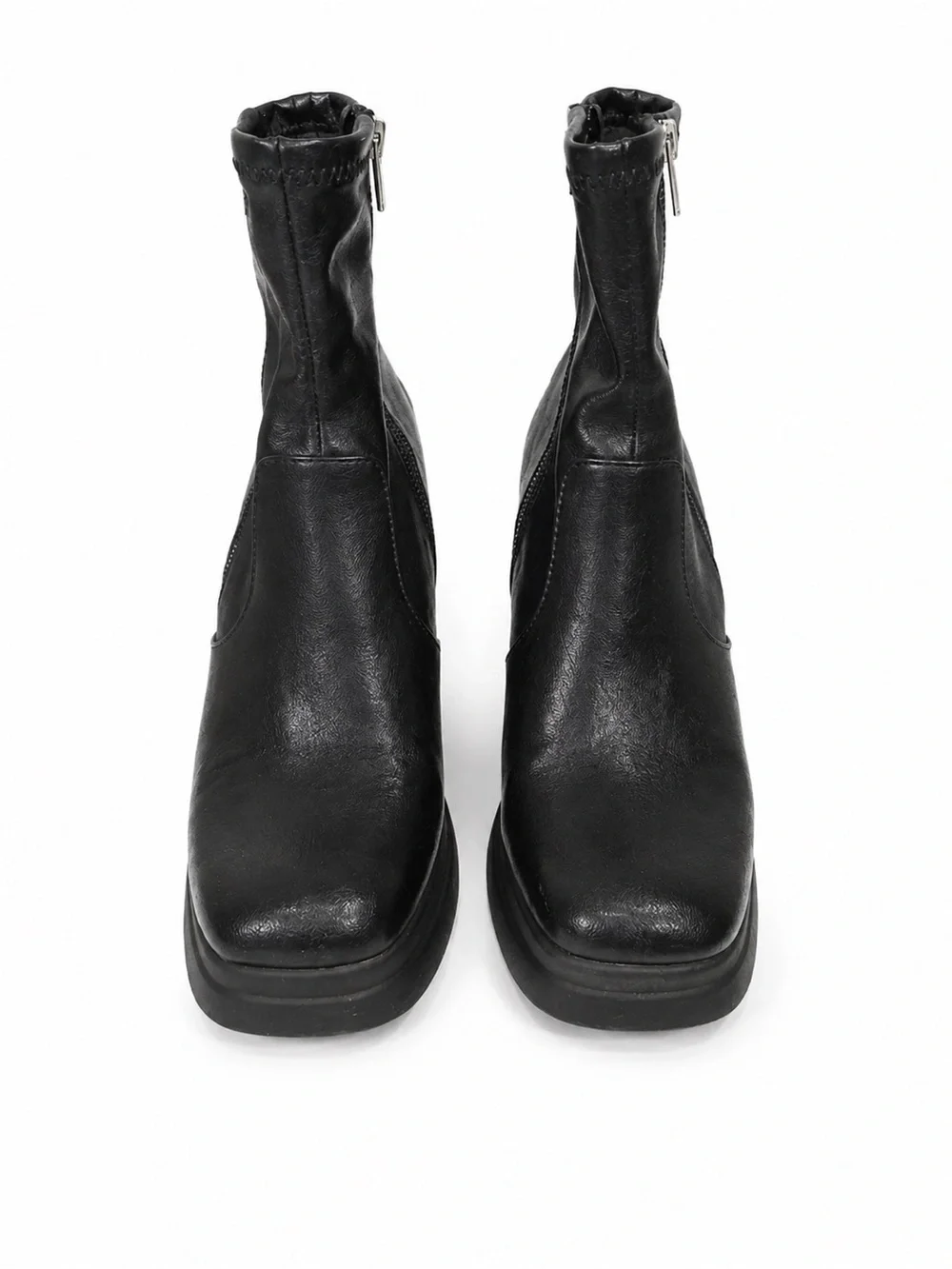 Steve Madden Black Platform Zip Ankle Boots - Women